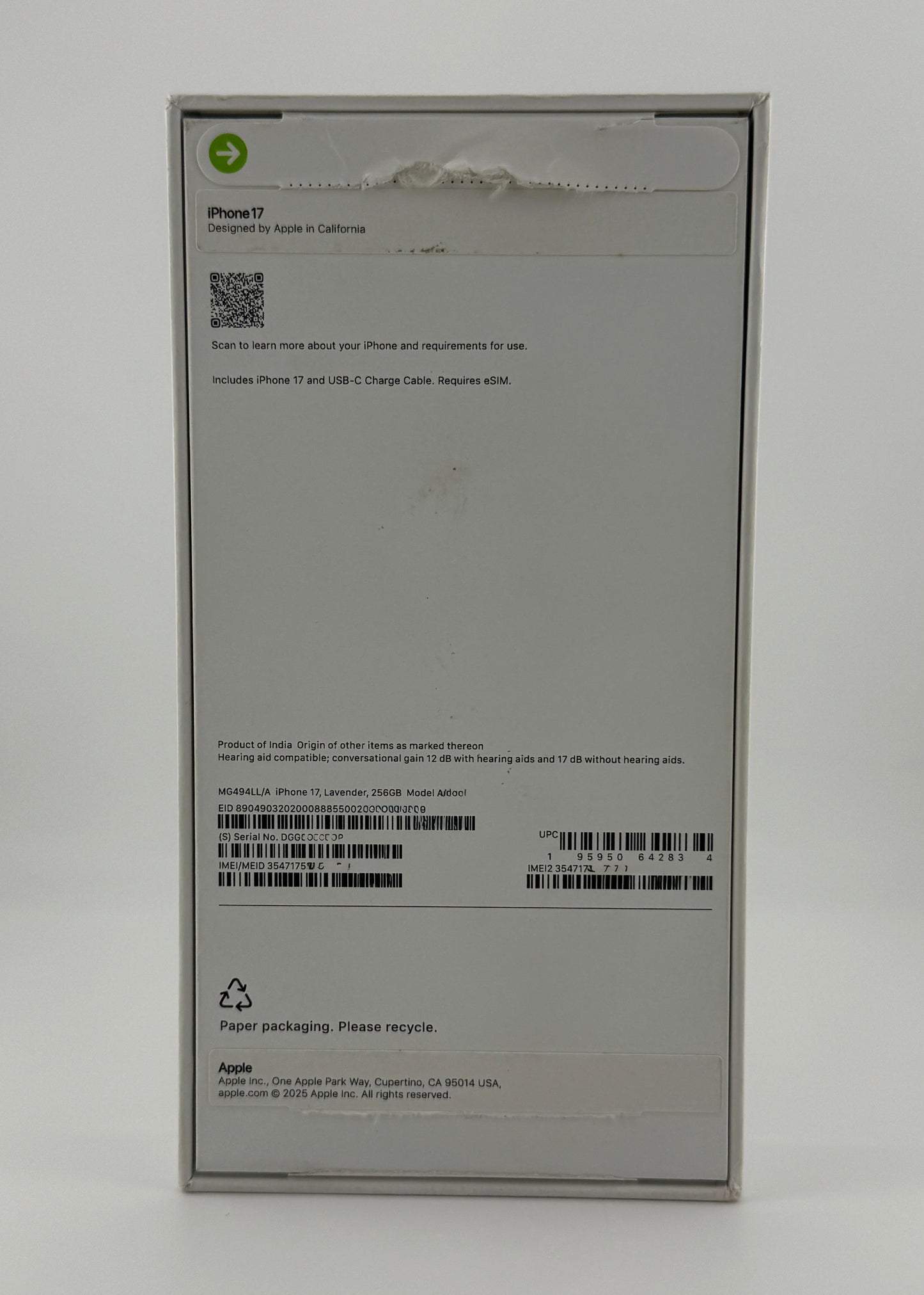 IPHONE 17 / LAVANDA / 256GB