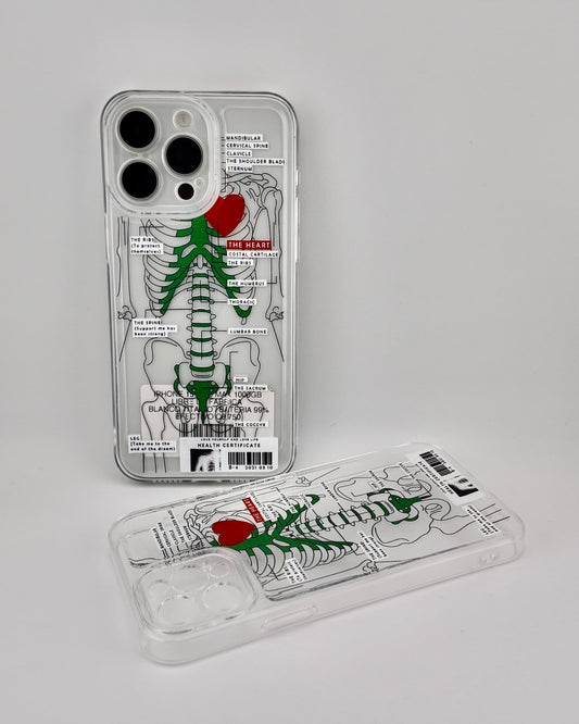 Funda de iPhone – Esqueleto Humano Elegante + Protección de Cámara