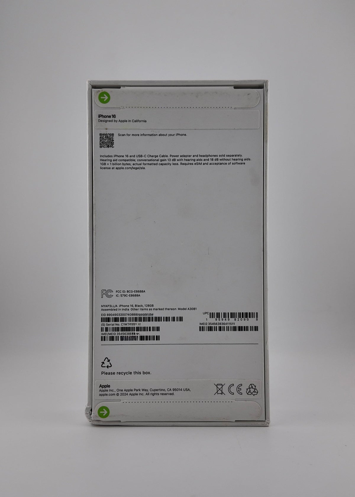 IPHONE 16 / NEGRO / 128GB
